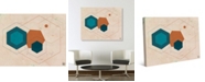 Creative Gallery Retro Cerulean Core Hexagons Abstract 24" x 20" Canvas Wall Art Print